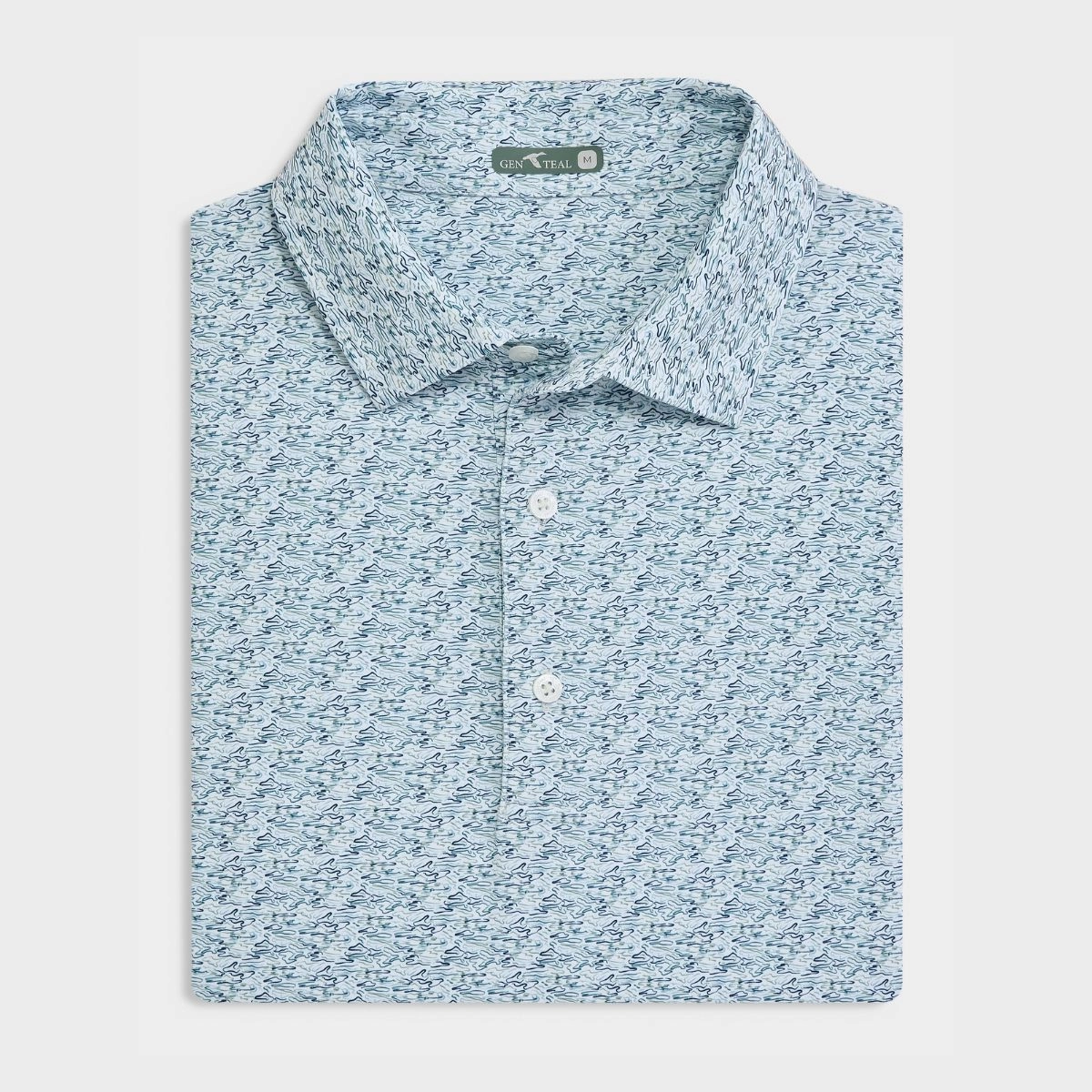 Ripple Effect Printed Performance Polo Timeless Shirt Casual Chic