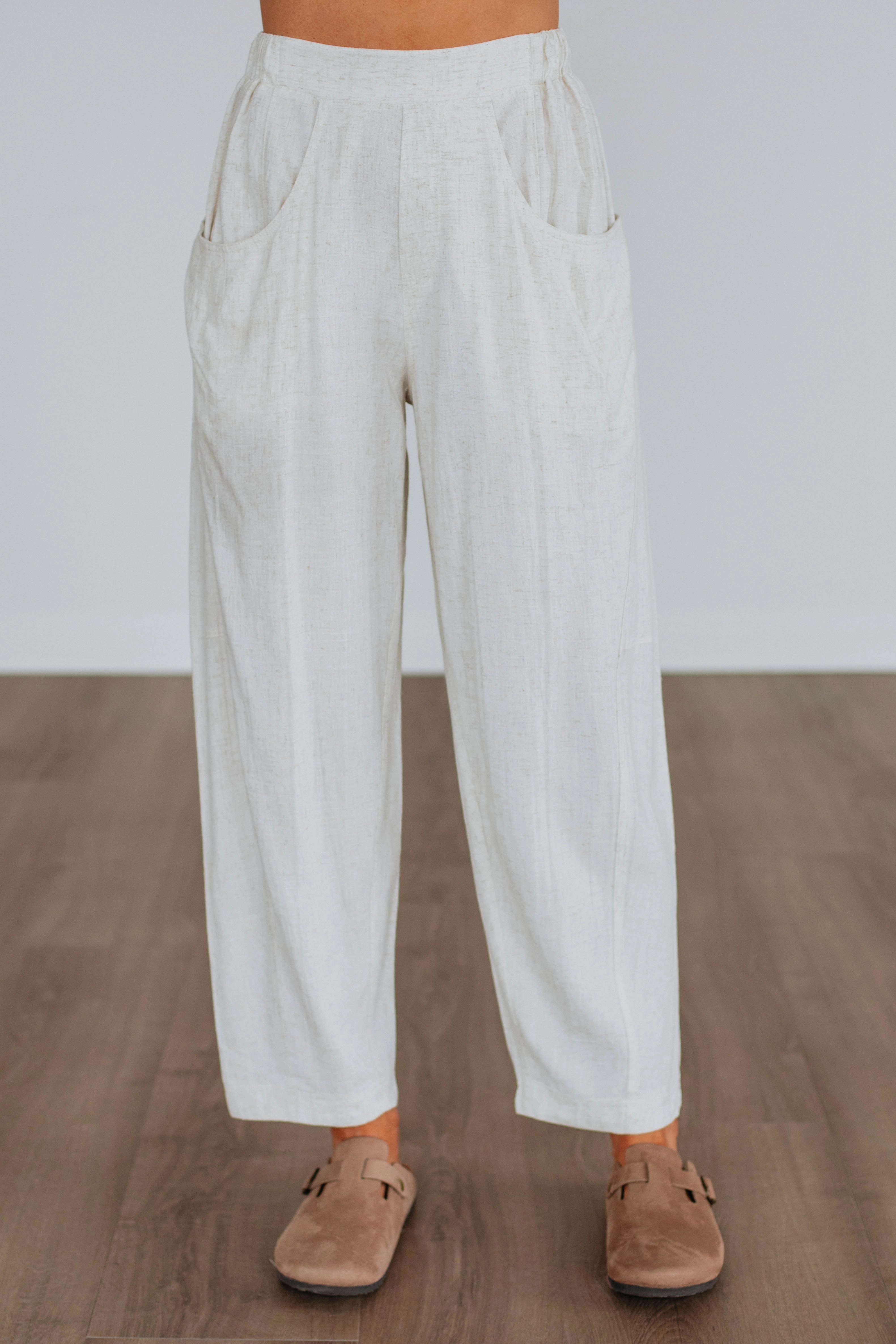 Pierra Linen Pants - Oatmeal Perfect Shape