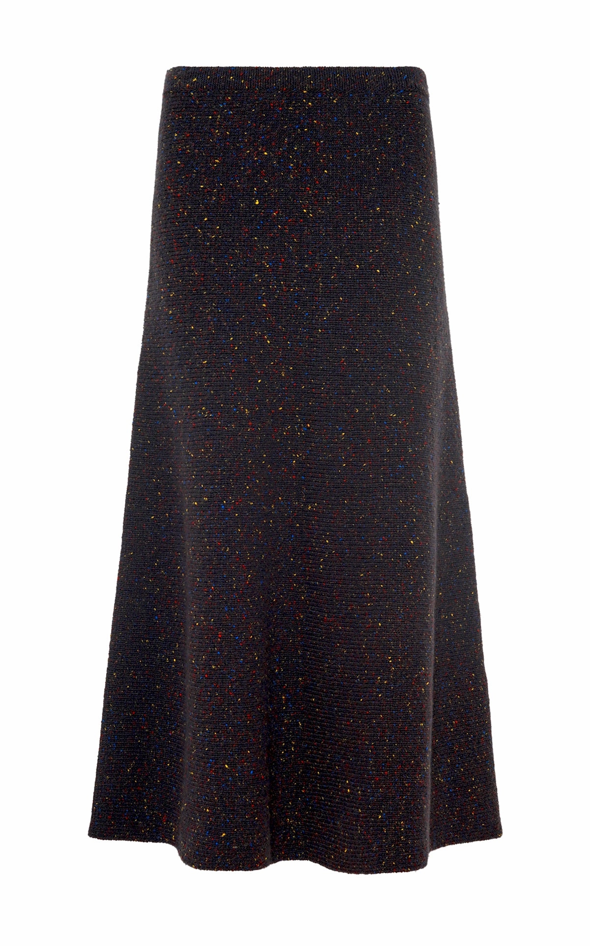 Eden Knit Maxi Skirt in Charcoal Multi Aran Cashmere Crochet Style