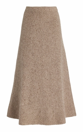 Eden Knit Maxi Skirt in Oatmeal Multi Cashmere Flow Look