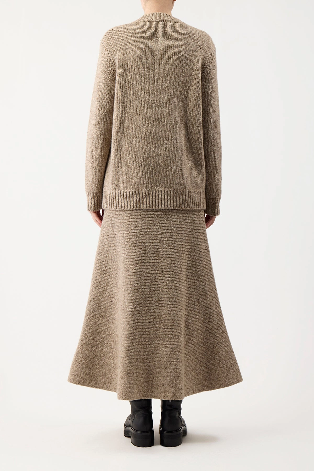 Eden Knit Maxi Skirt in Oatmeal Multi Cashmere Visual Outfit