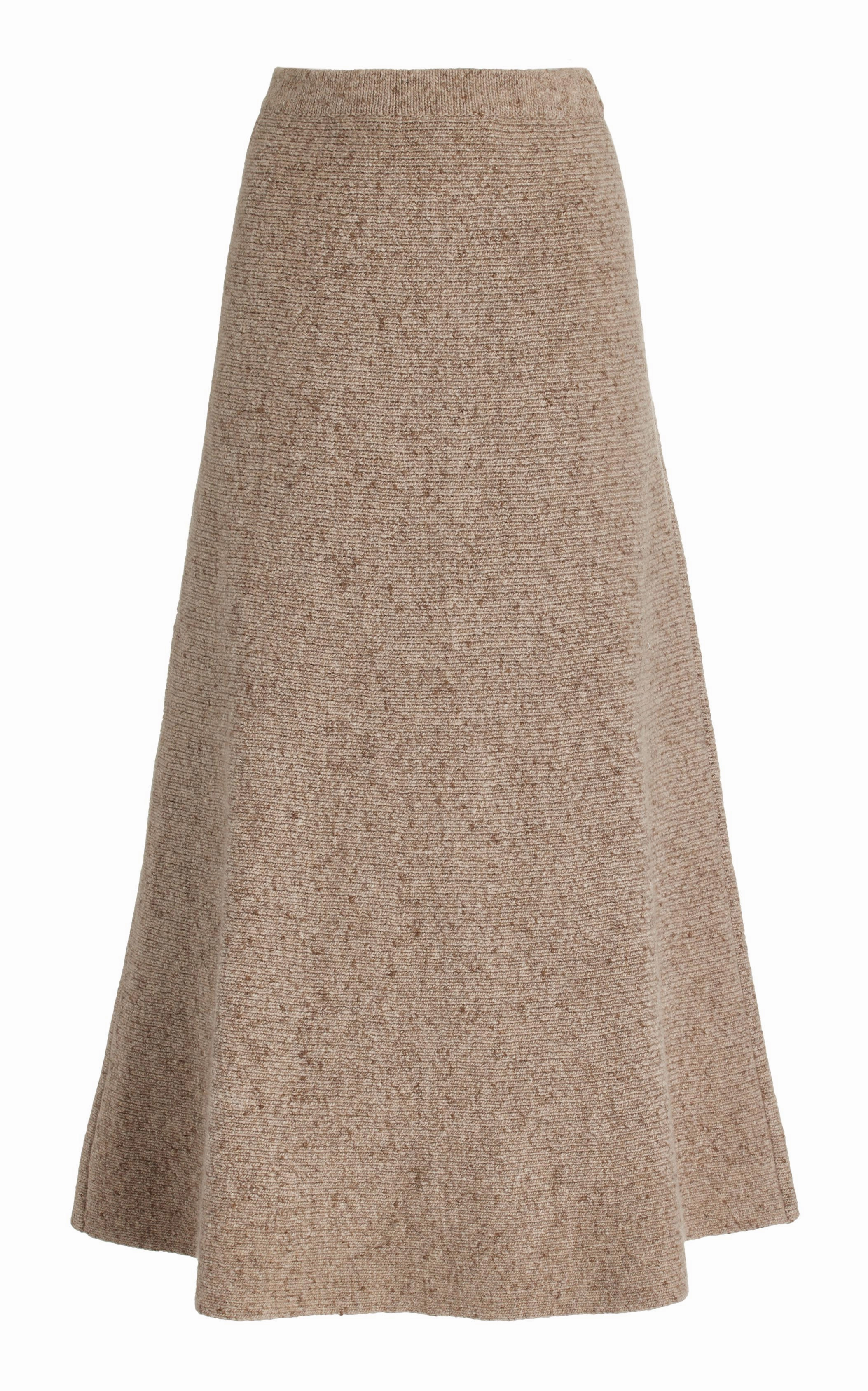 Eden Knit Maxi Skirt in Oatmeal Multi Cashmere Flow Look