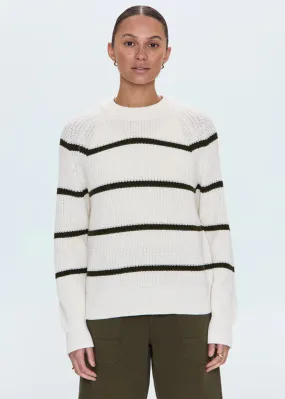 Breathable Design Fit Edie Raglan Crewneck Sweater - Olive Stripe