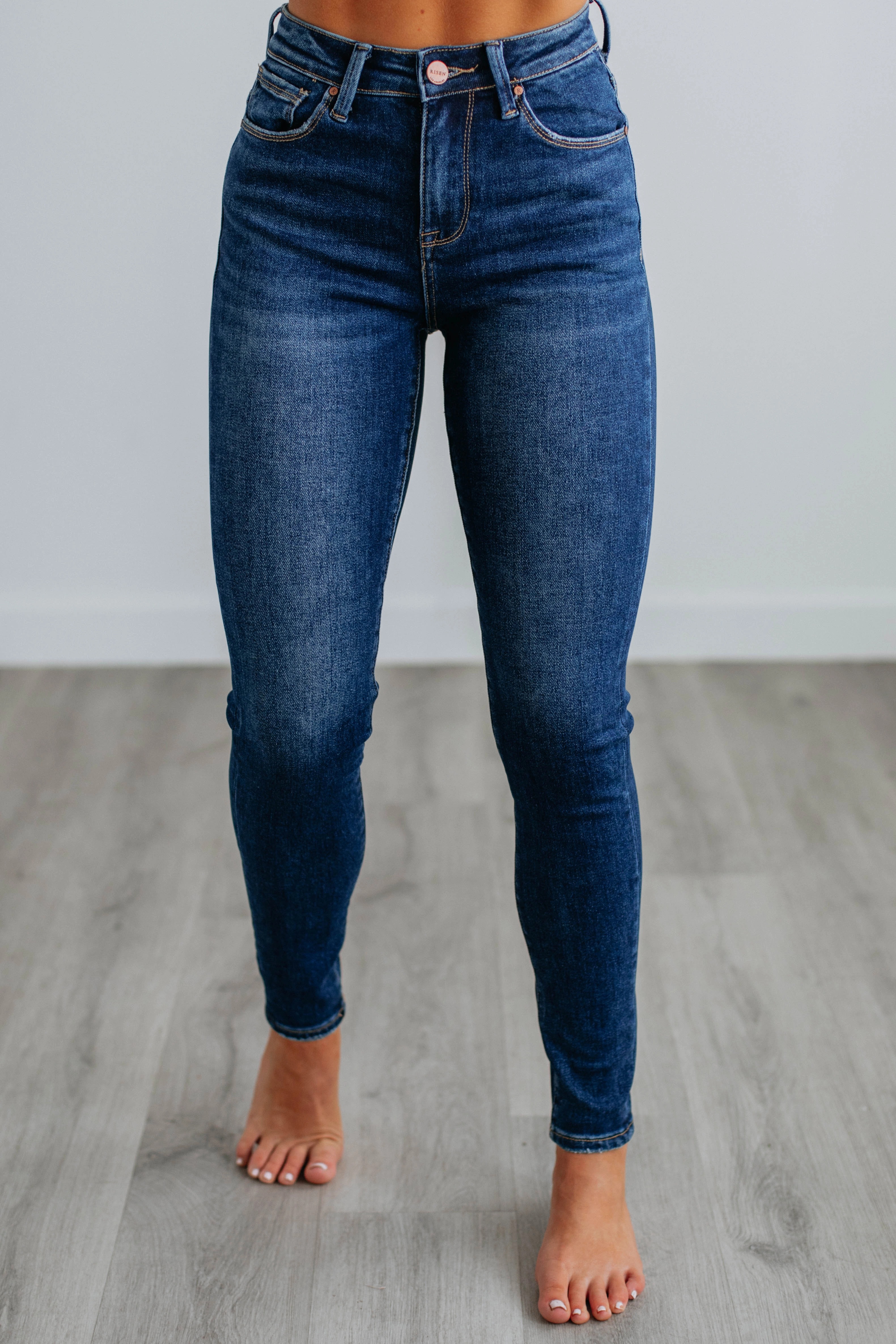Brunch Outfit Summer Vibes Versatile Anti Pilling Technology Edita Risen Jeans - Dark Wash