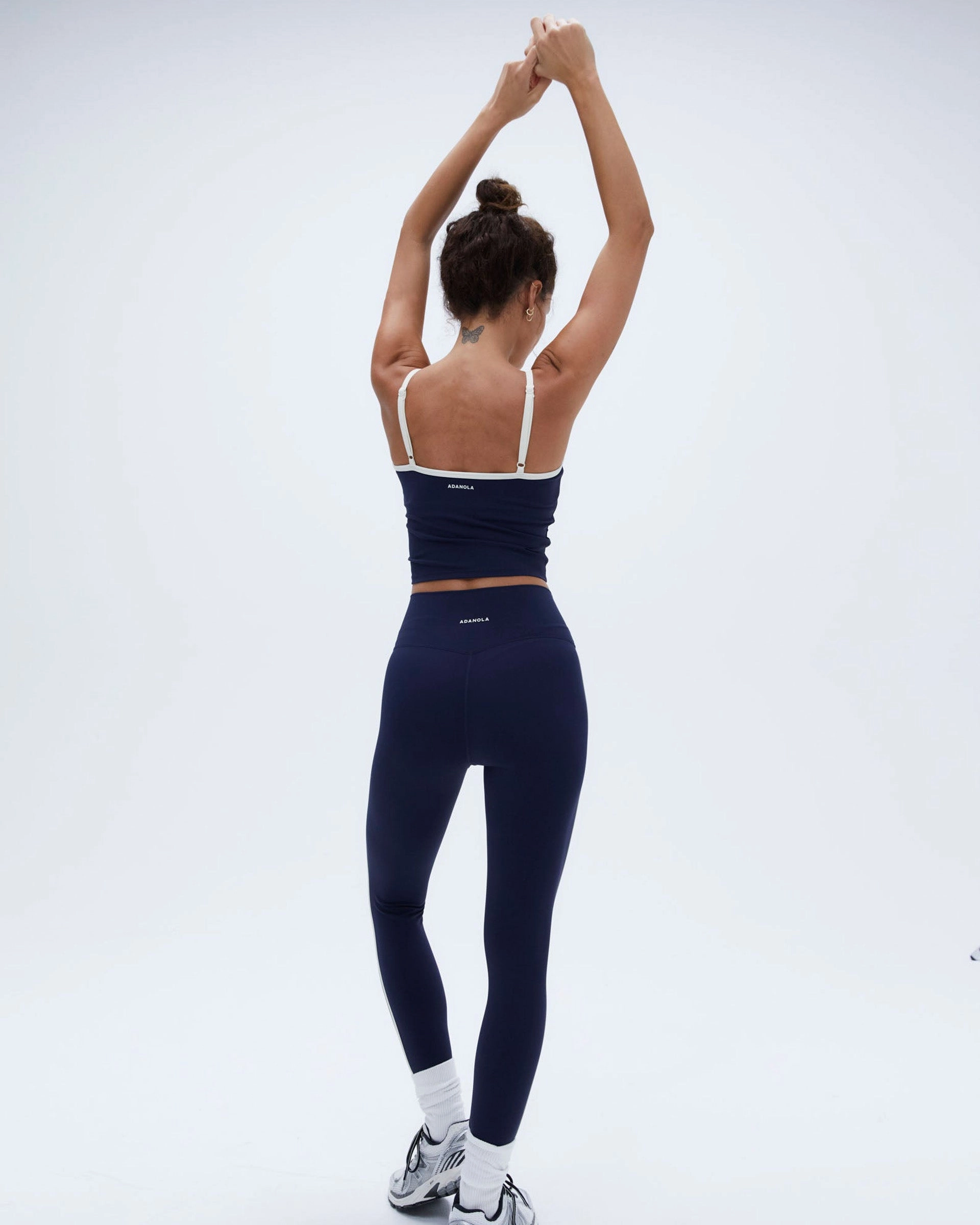 Feather Feel Ultimate Piping Leggings - Navy Blue/Marshmallow