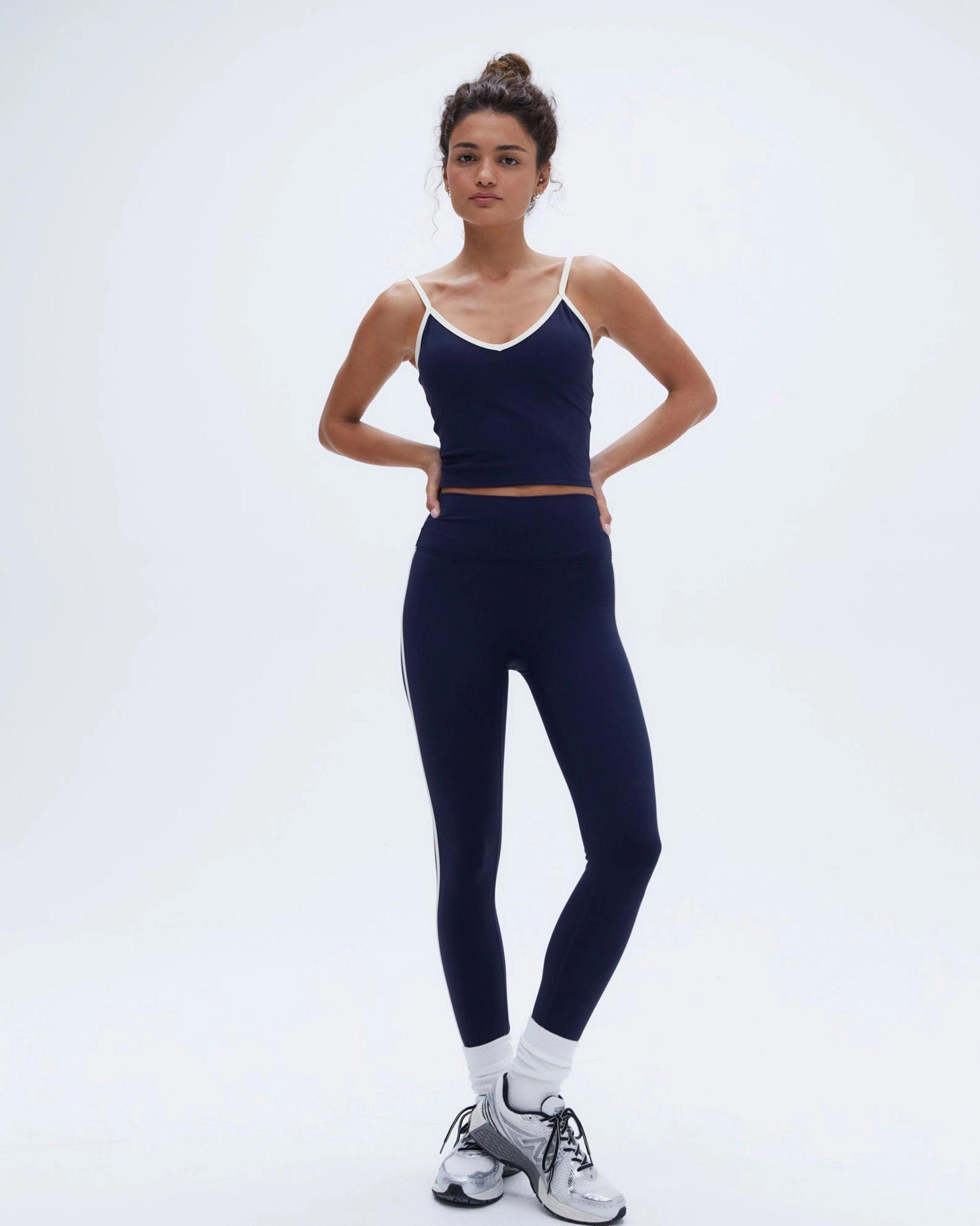 Ultimate Piping Leggings - Navy Blue/Marshmallow Chill Vibes
