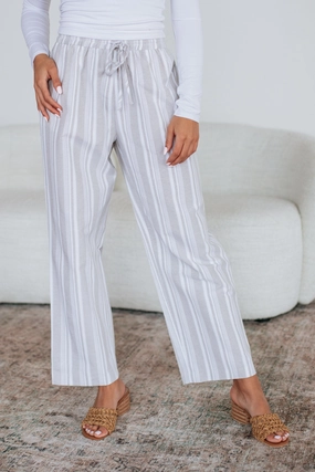 Marlowe Striped Pants - Sand Mix Flattering Cut Sport Layer