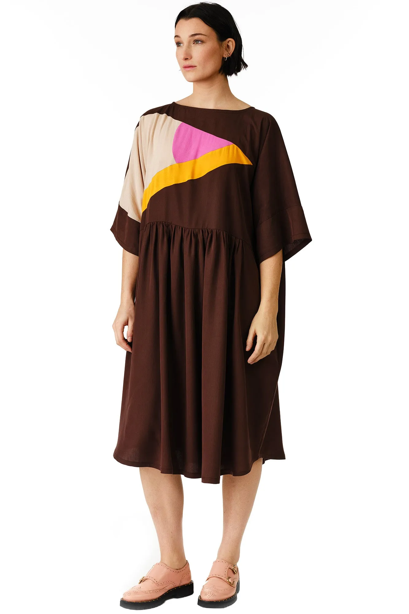 Breathable Material Jades Colour Blocked Dress