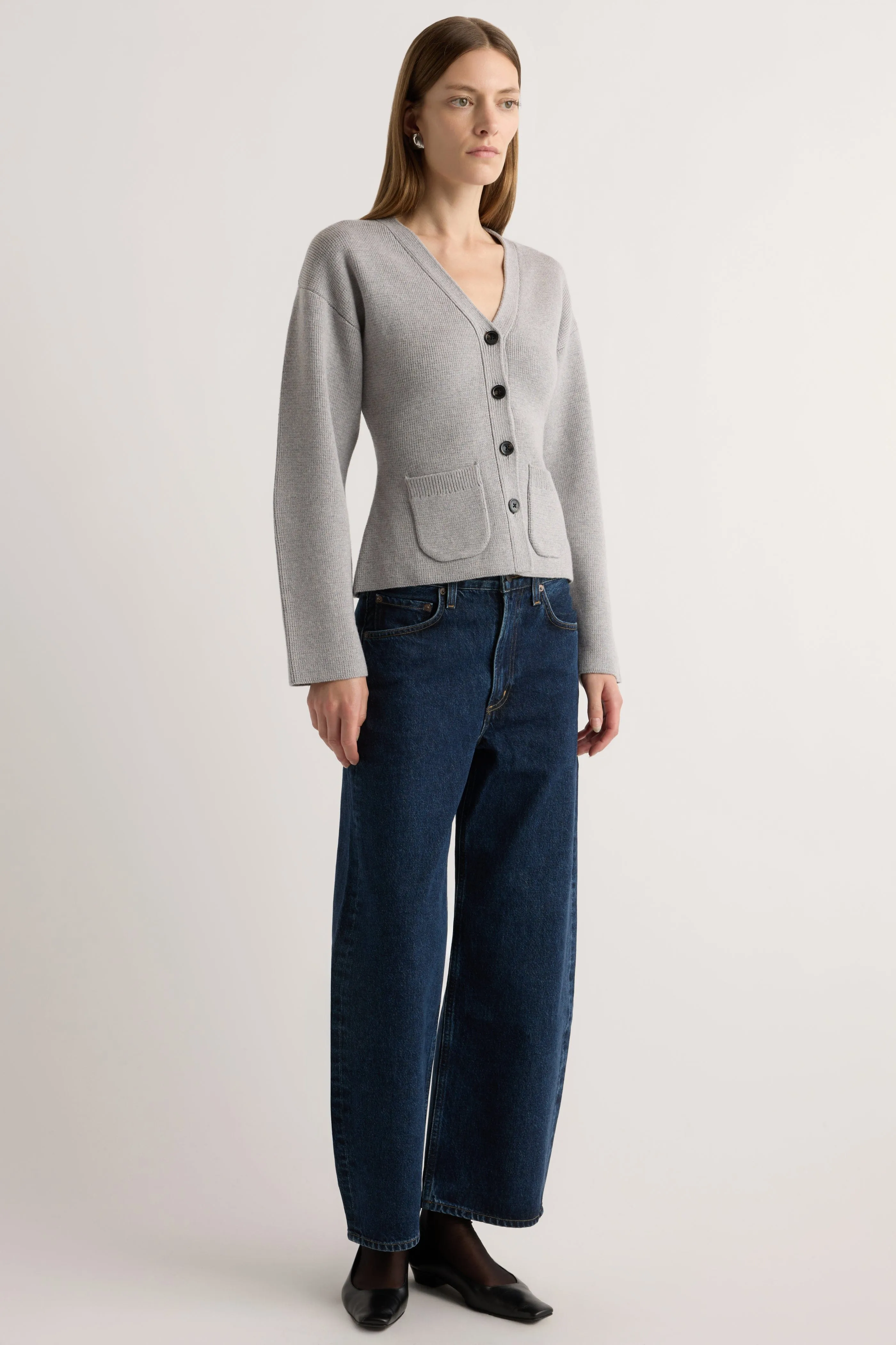 Elinor Organic Cotton-Wool V-Neck Cardigan Abrasion Resistant Seams