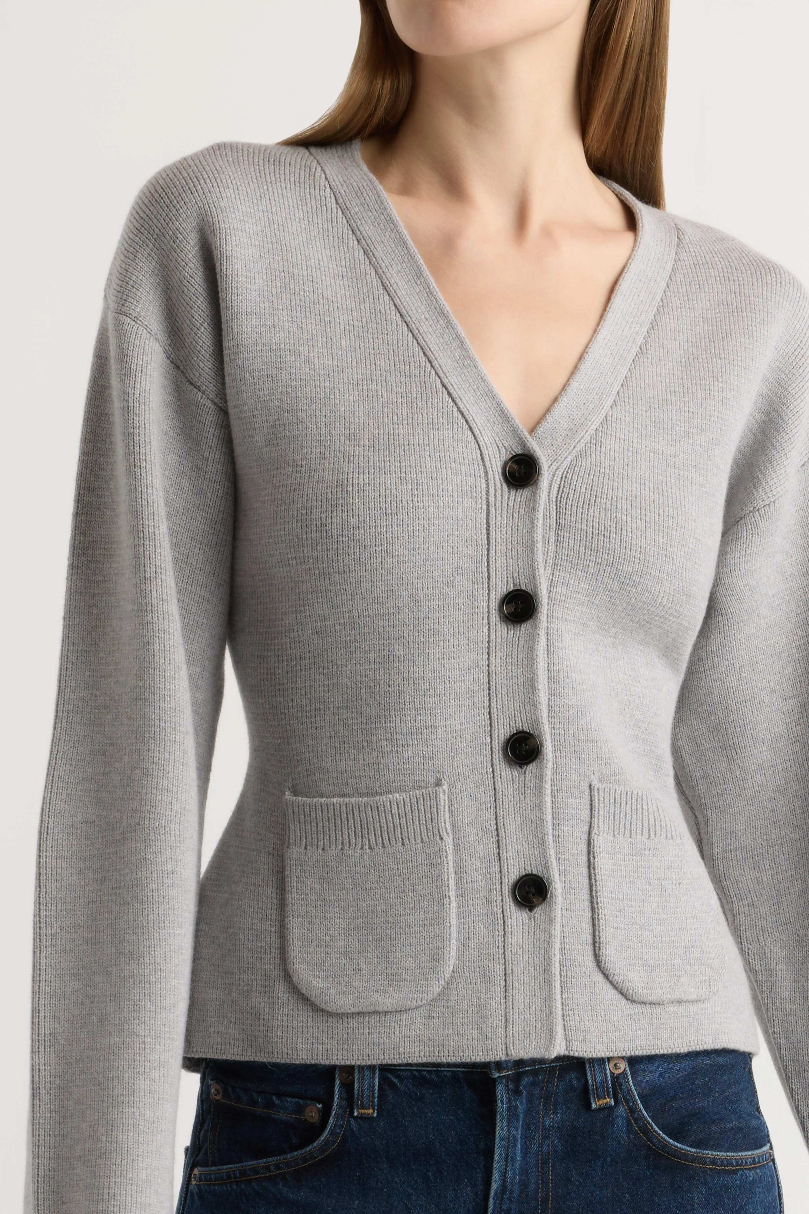 Elinor Organic Cotton-Wool V-Neck Cardigan Warm Layer