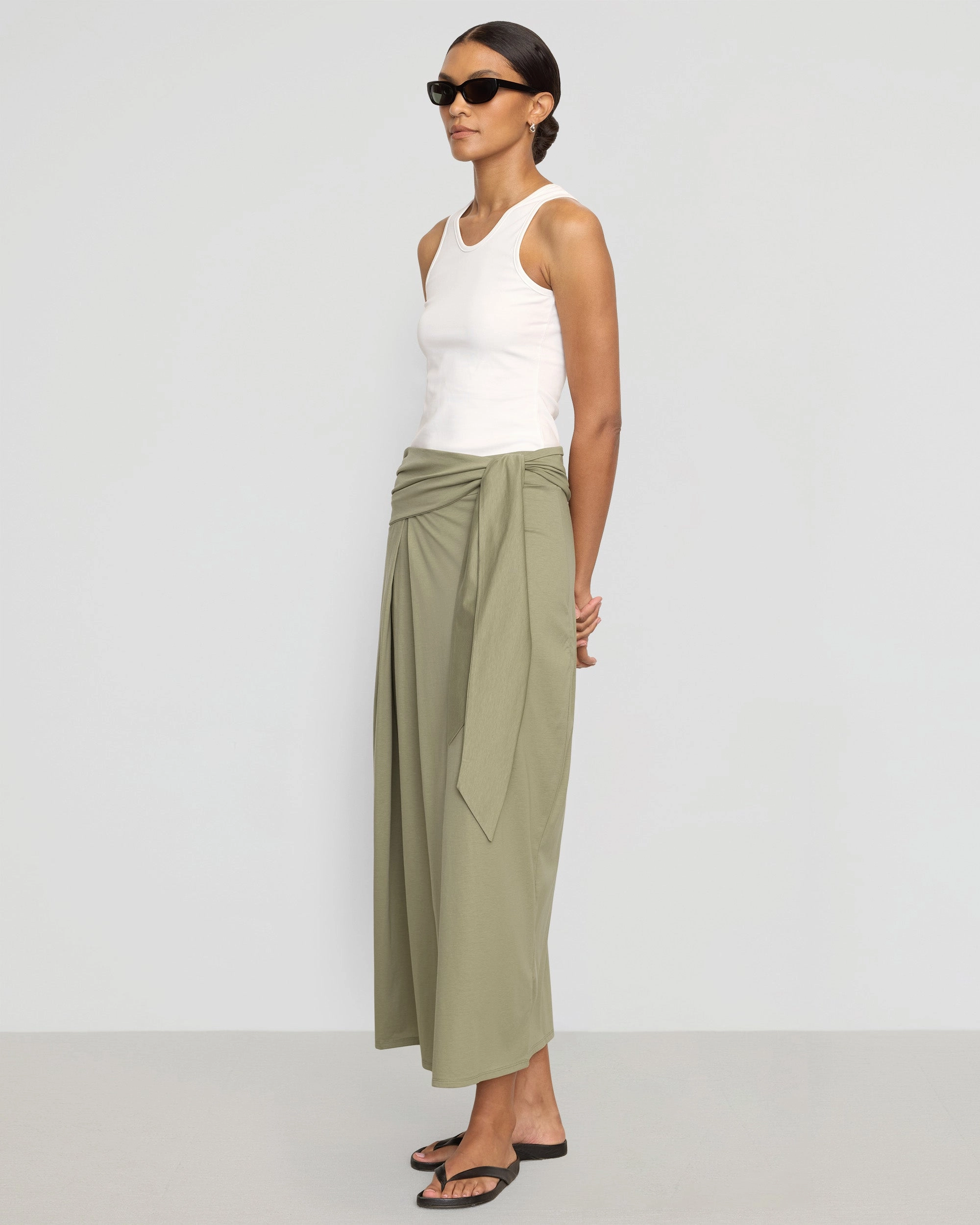Elke Tie-Waist Maxi Skirt Luxury Feel Lightweight texture