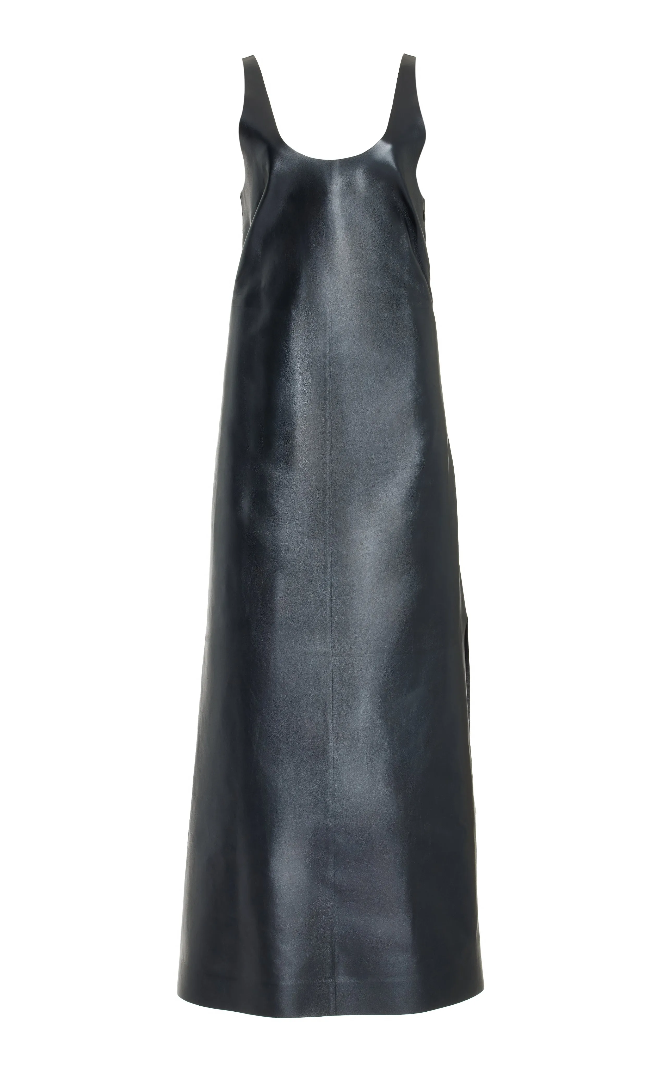Lounge Texture Ellson Maxi Dress in Black Metallic Nappa Leather