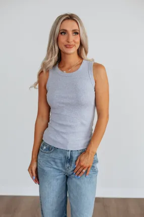 Brighton Ribbed Tank - Heather Grey Intelligence - gathering Seasonal Use