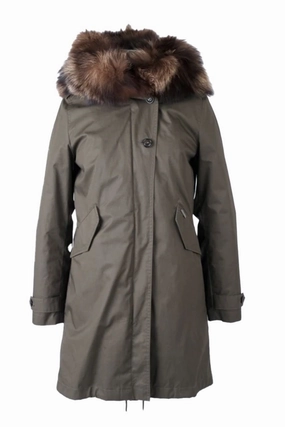 Fur Trimmed Parka Layered Drape