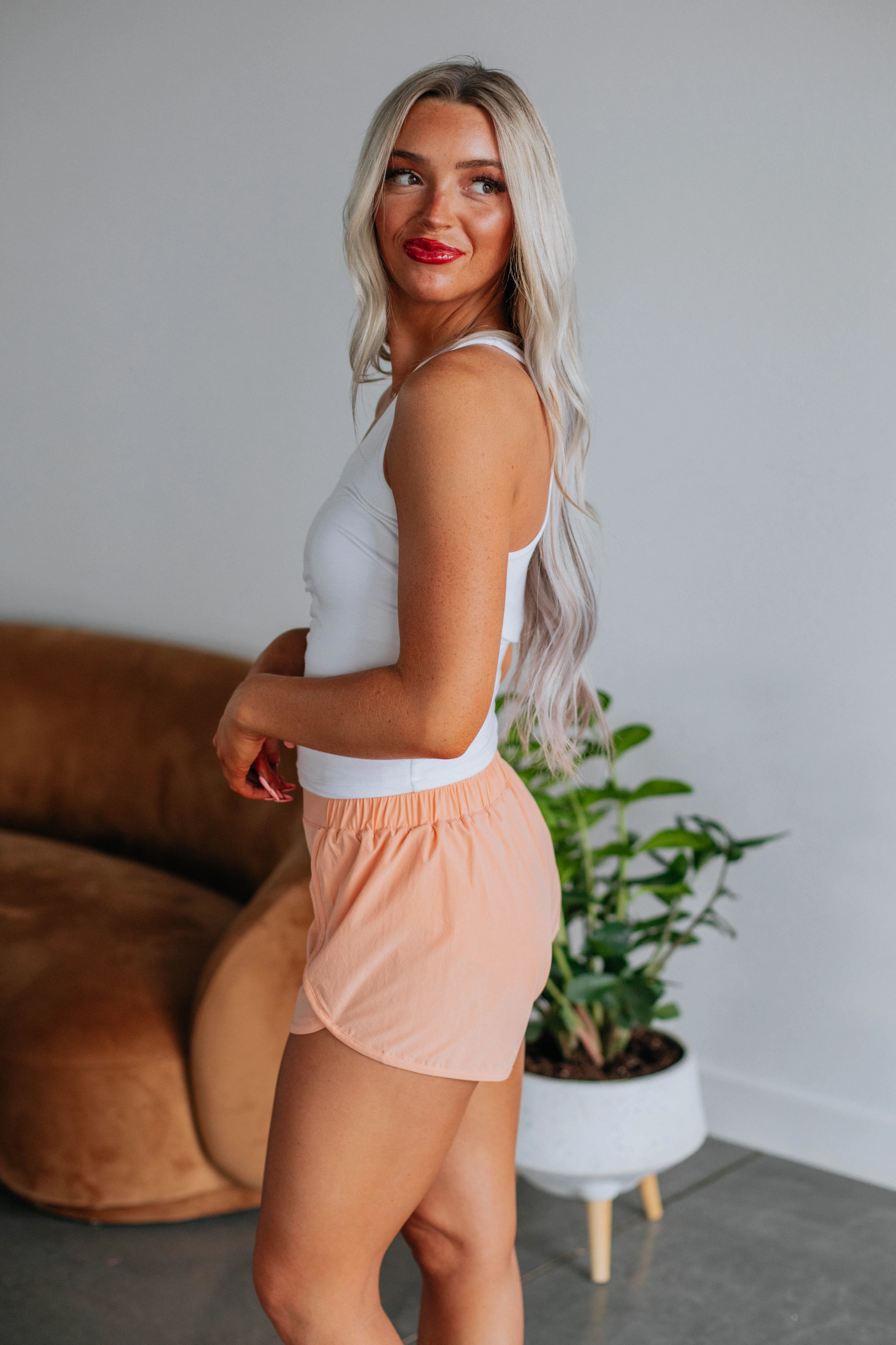 Erina Athleisure Shorts - Peach Socks
