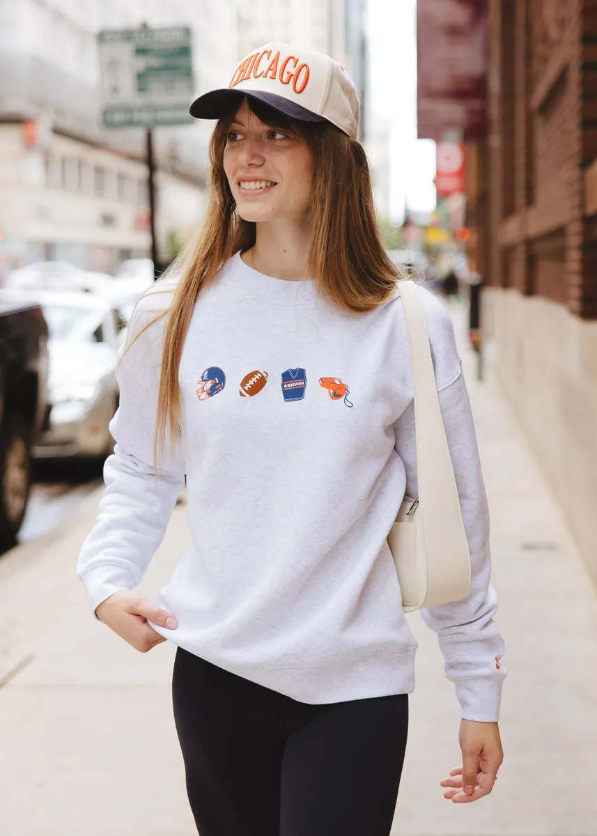Chilly Weather Knit Chicago Football Icons Sweatshirt