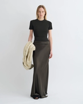 music concert Sleek Flow Letto - Mesh Jersey and Slip Satin Skirt - Dark Green/Anthracite