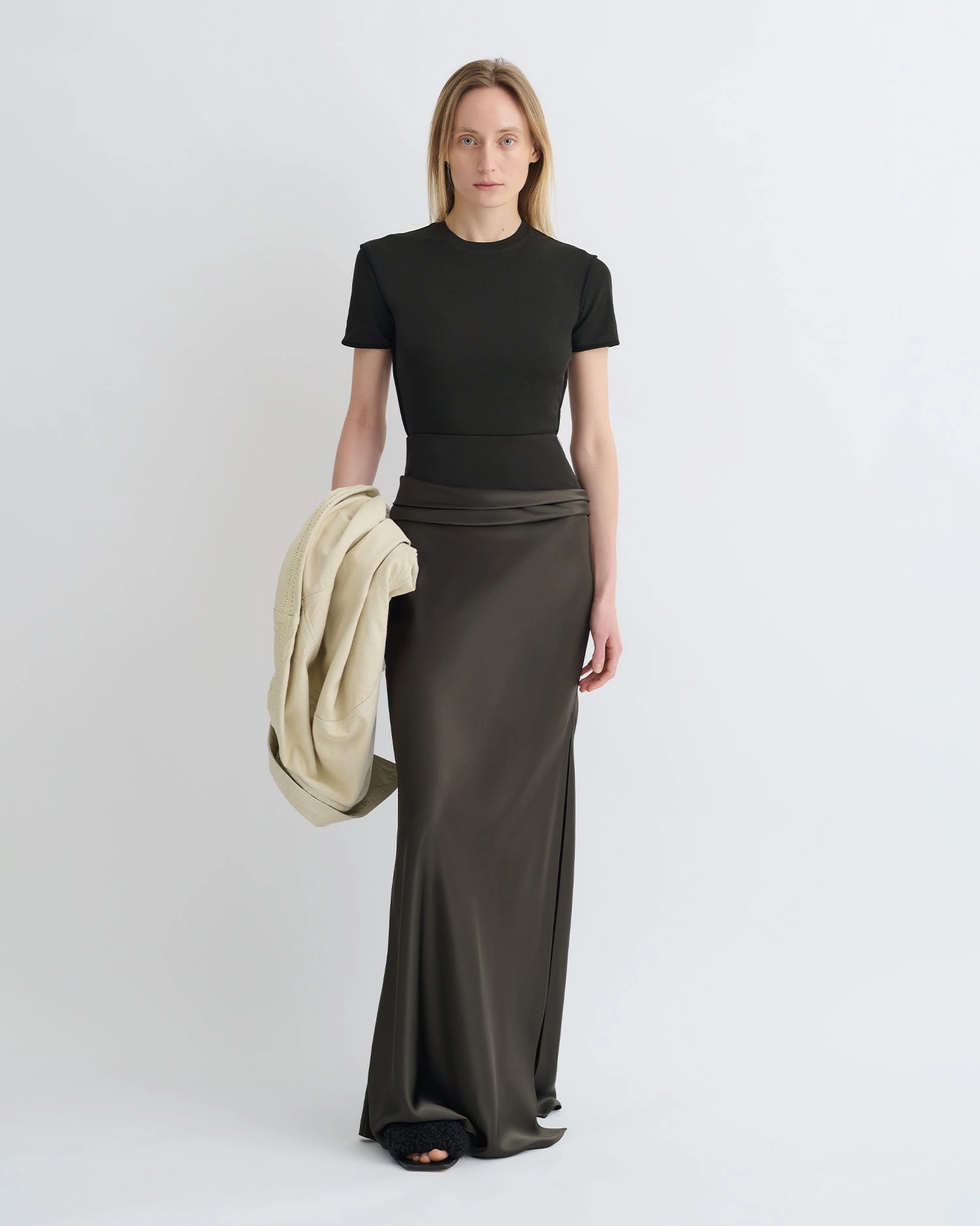 music concert Sleek Flow Letto - Mesh Jersey and Slip Satin Skirt - Dark Green/Anthracite