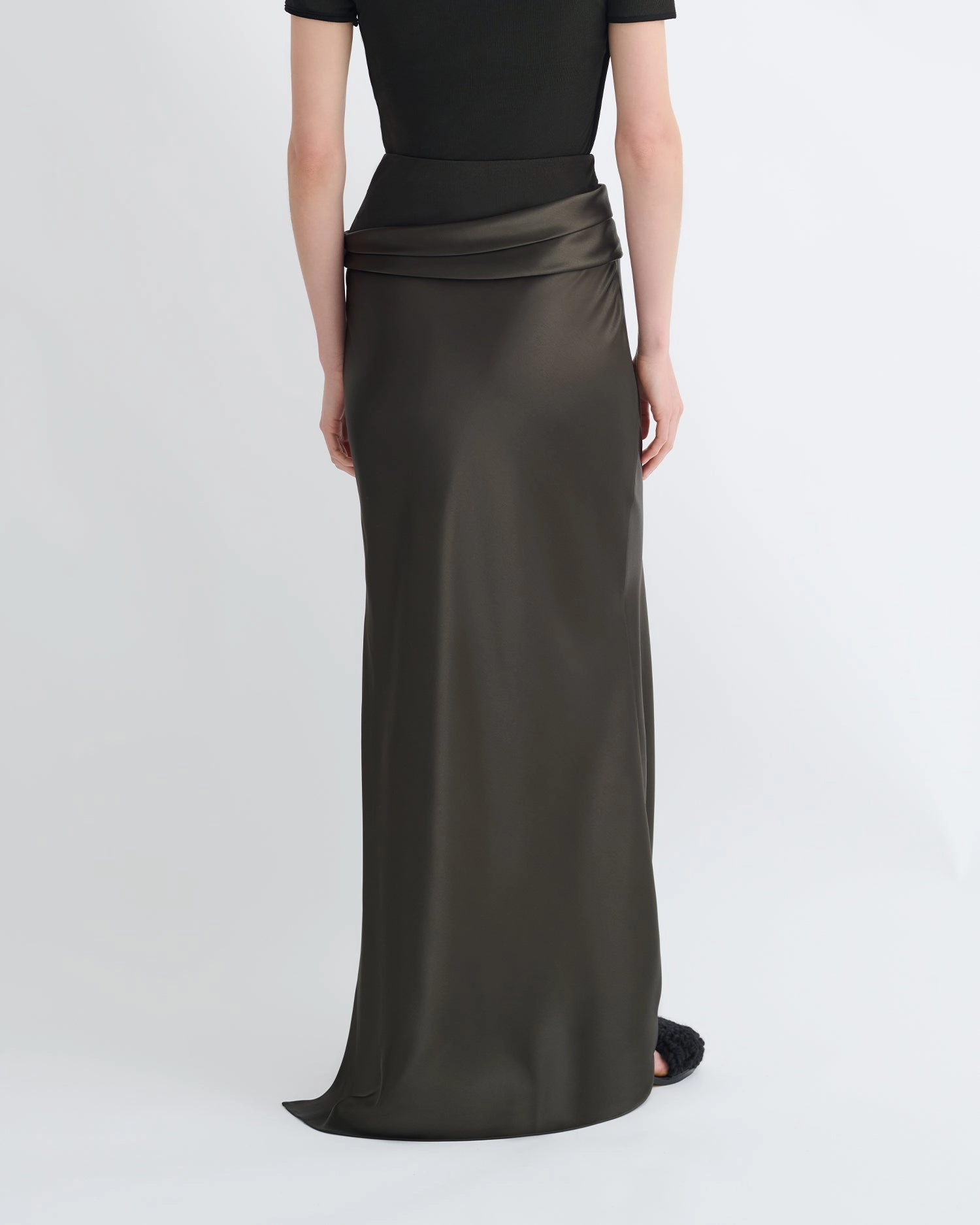 All Season Fresh Look Letto - Mesh Jersey and Slip Satin Skirt - Dark Green/Anthracite