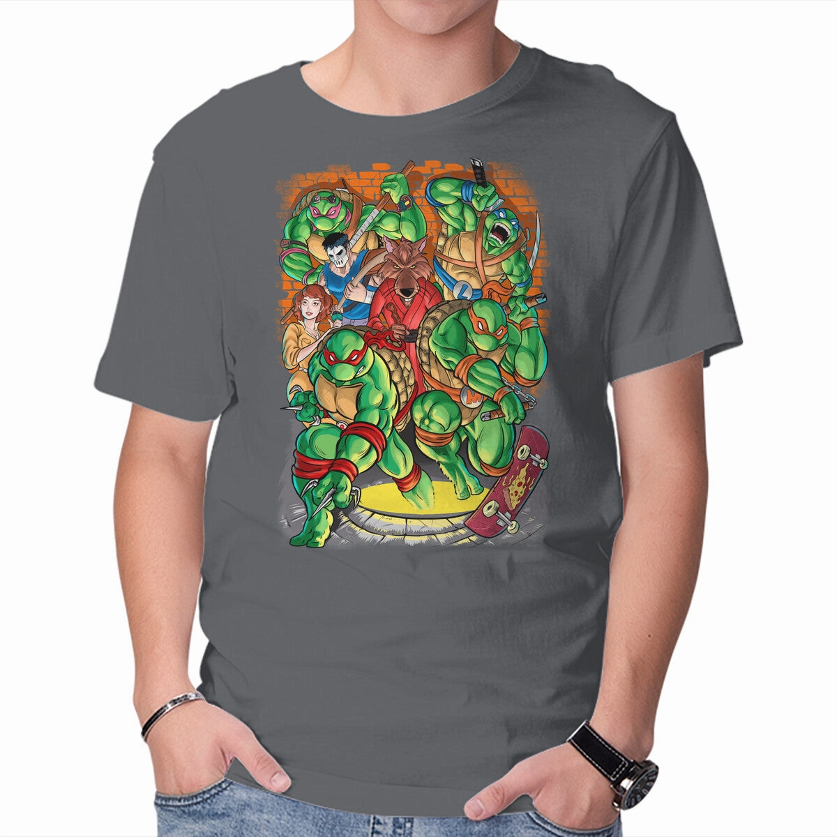 Vibrant Prints Layered Wear Pizza, Fights And Stories