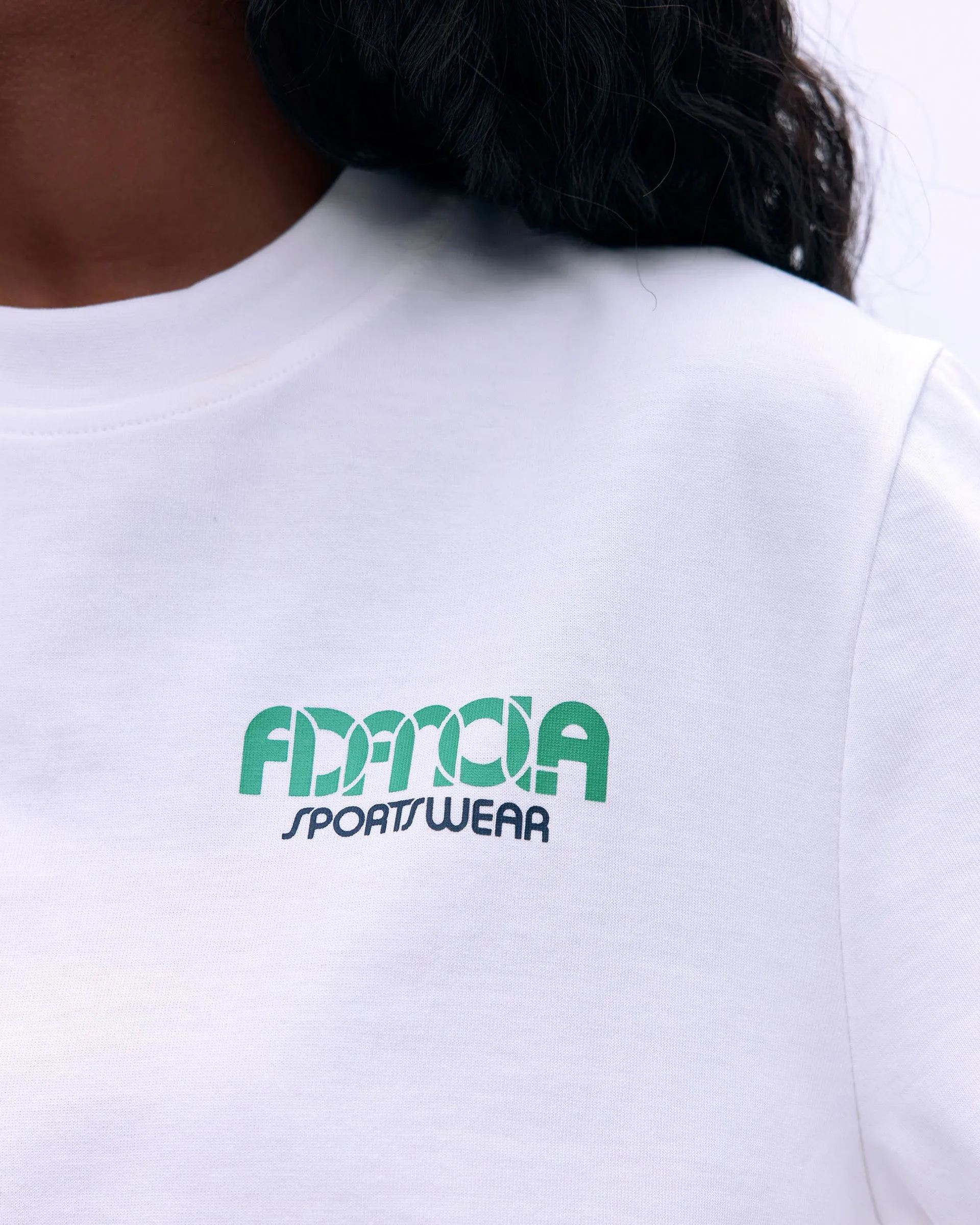 Sportswear Short Sleeve Oversized T-shirt - White/Jade Green Office Look CarbonNeutral Production