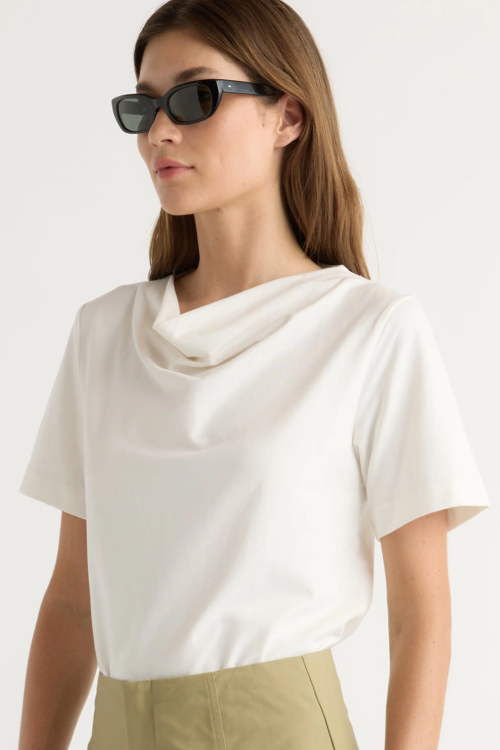 Trendy Tops Kendra Organic Cotton Cowl-Neck Tee