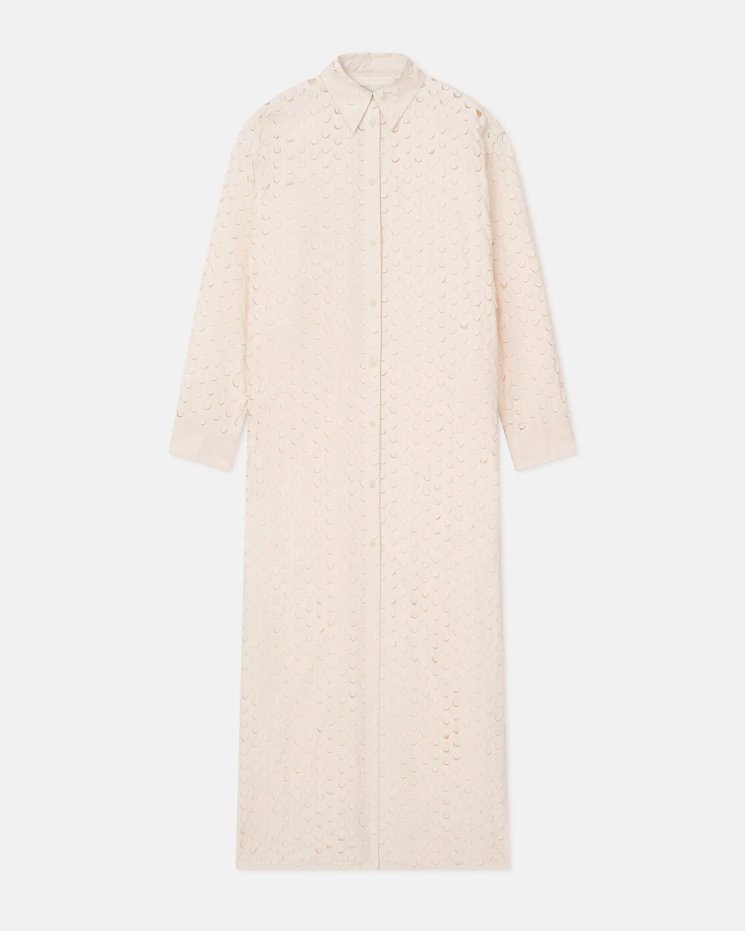 Brizo - Laser-Cut Heavy Poplin Shirt Dress - Creme Night Style Music-Concert