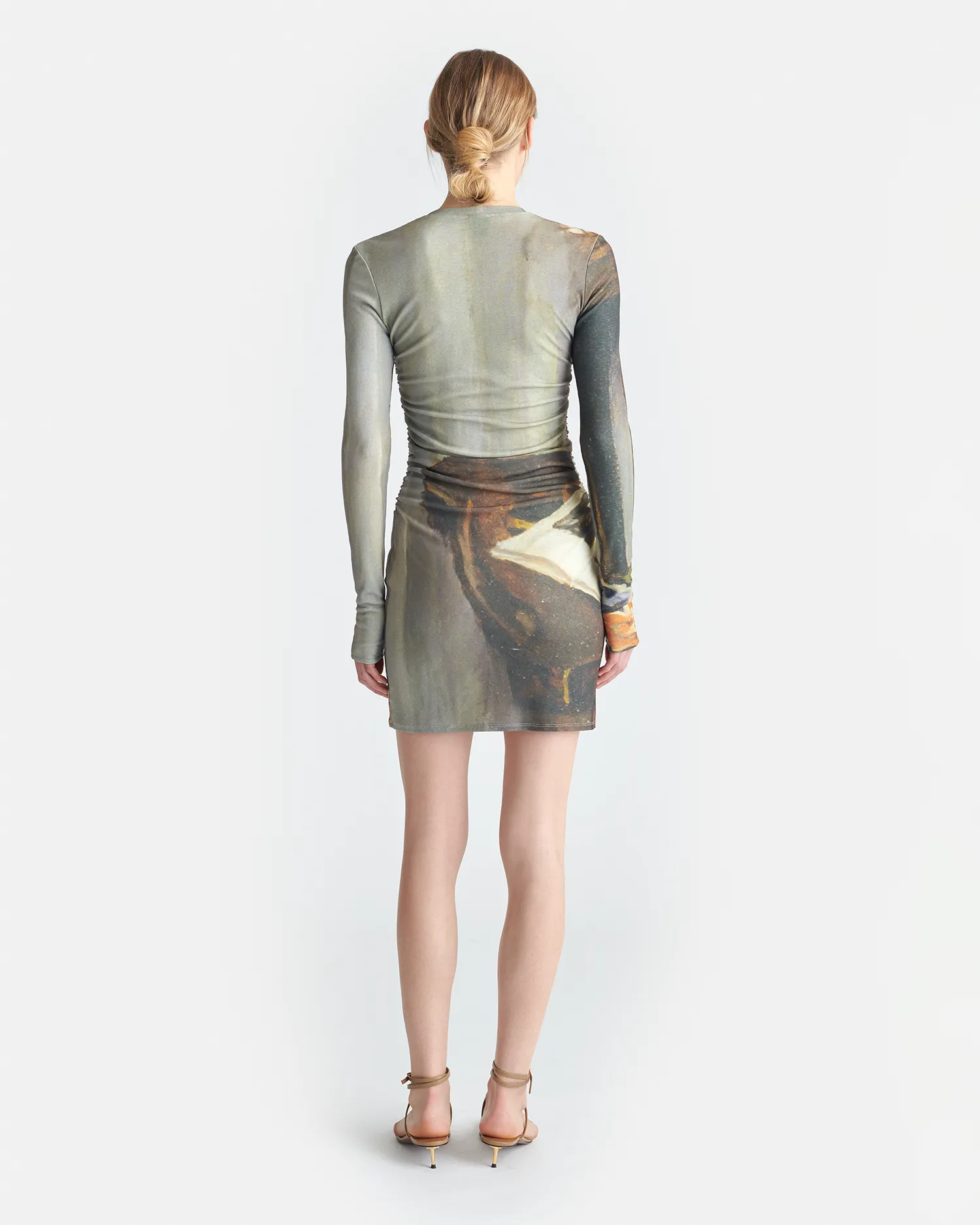 Leida - Printed Mesh Jersey Mini Dress - Books Simple Flow