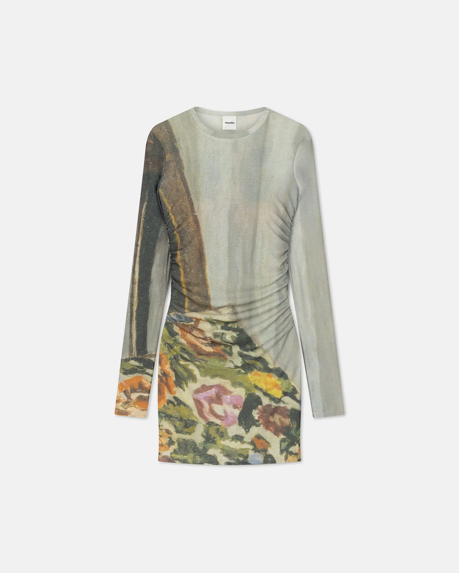 Leida - Printed Mesh Jersey Mini Dress - Books Perfect Style Wear