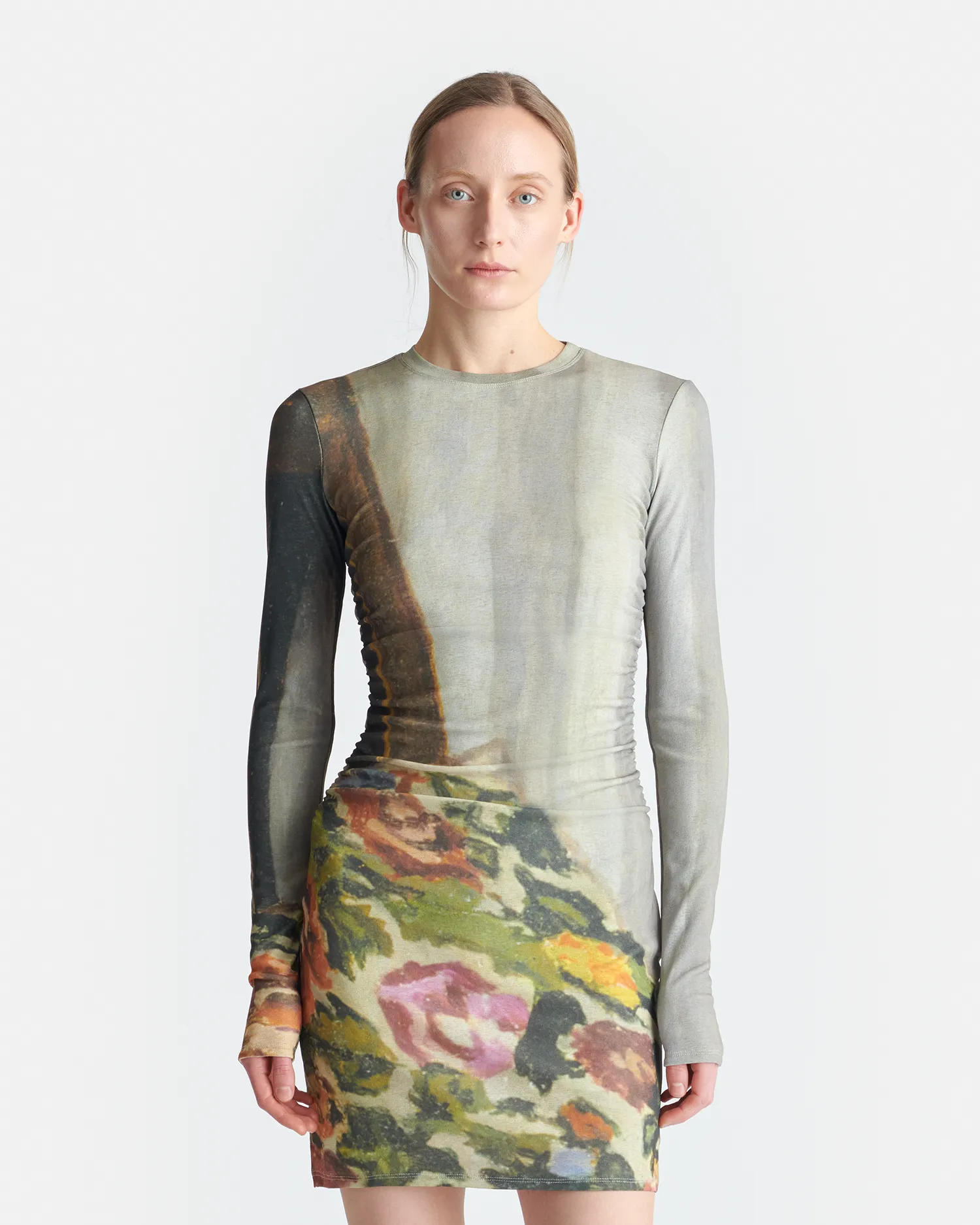 Family Glow Delicate Details Leida - Printed Mesh Jersey Mini Dress - Books