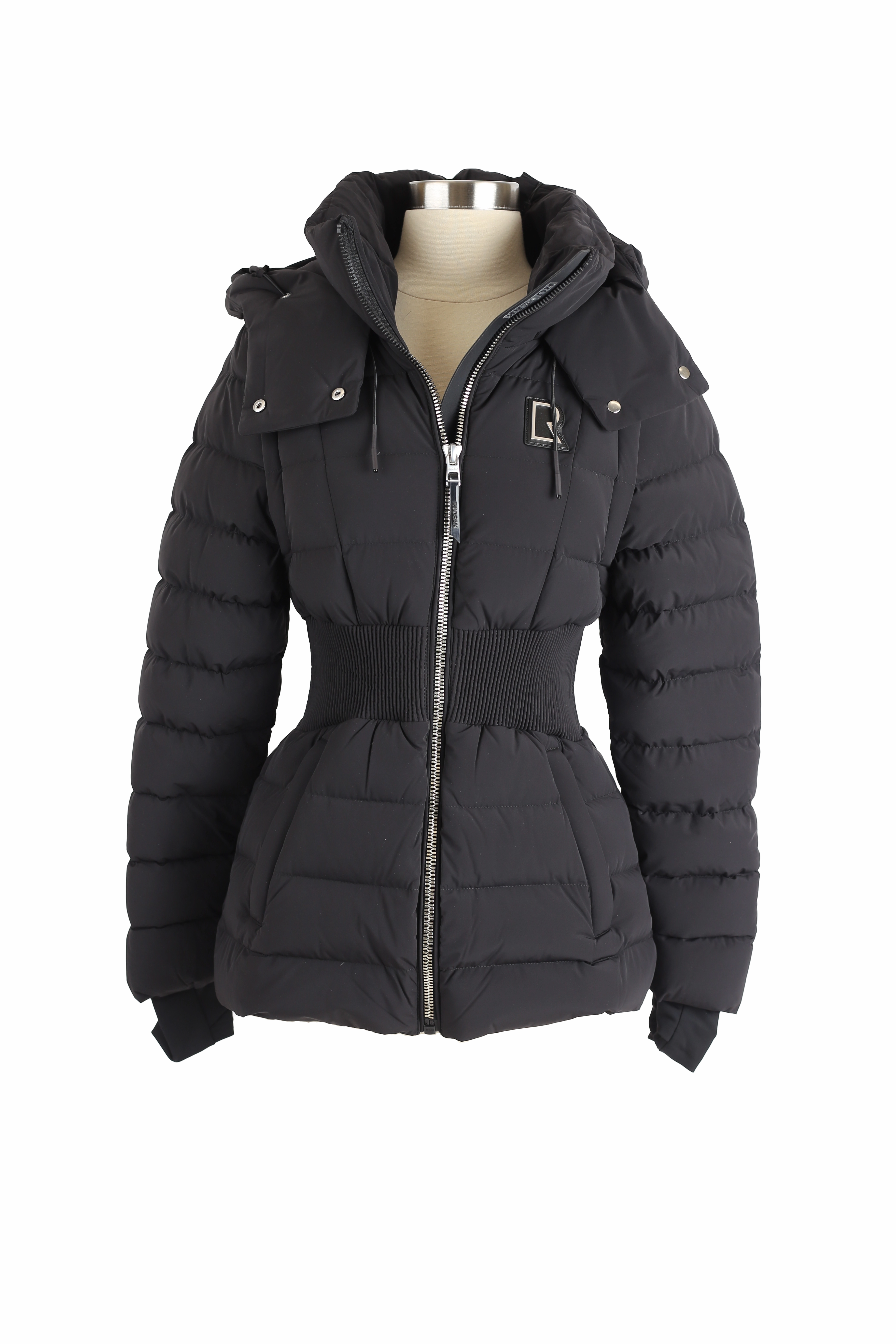 Juliette Synched Waist Down Puffer Jacket W/ Removable Sleeves Odor Resistant Finish