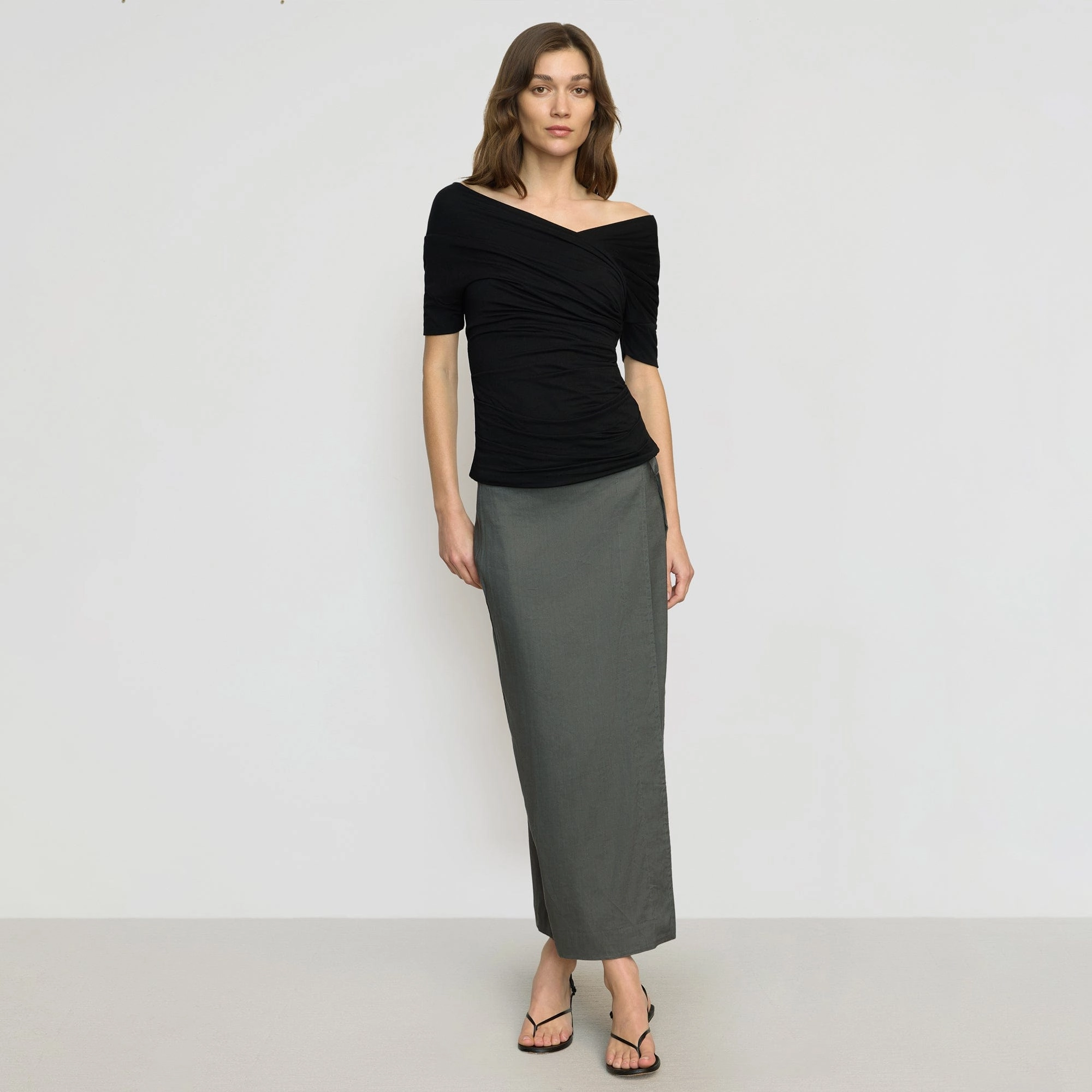 Stylist Pick Urban Fit Ellie Linen Maxi Wrap Skirt