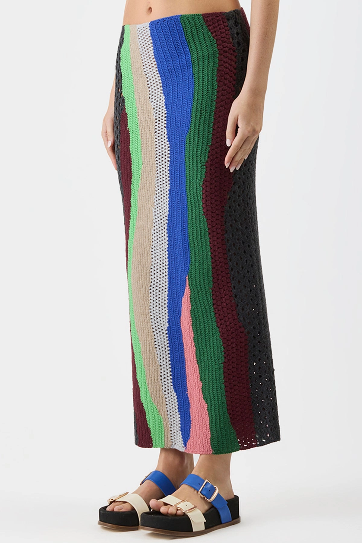Fatima Crochet Maxi Skirt in Multi Cashmere Everyday Essential
