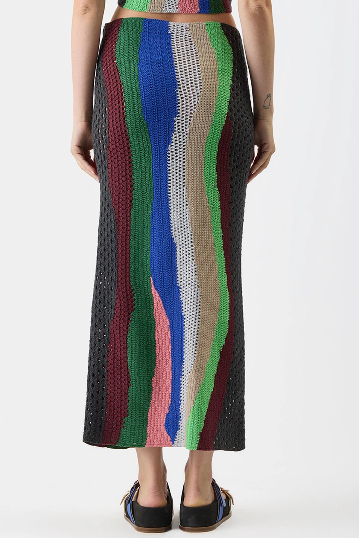 Fatima Crochet Maxi Skirt in Multi Cashmere Light Wear