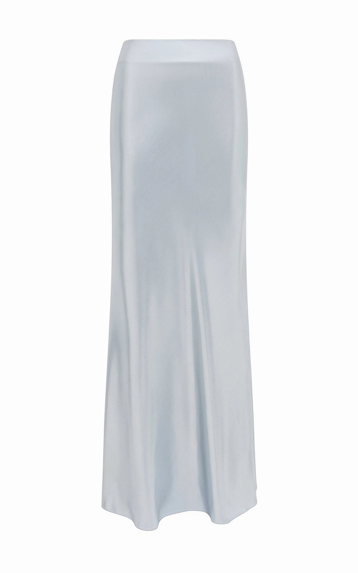 Fauna Bias Maxi Skirt in Silver Metallic Silk Twill Material Innovation Chill Look