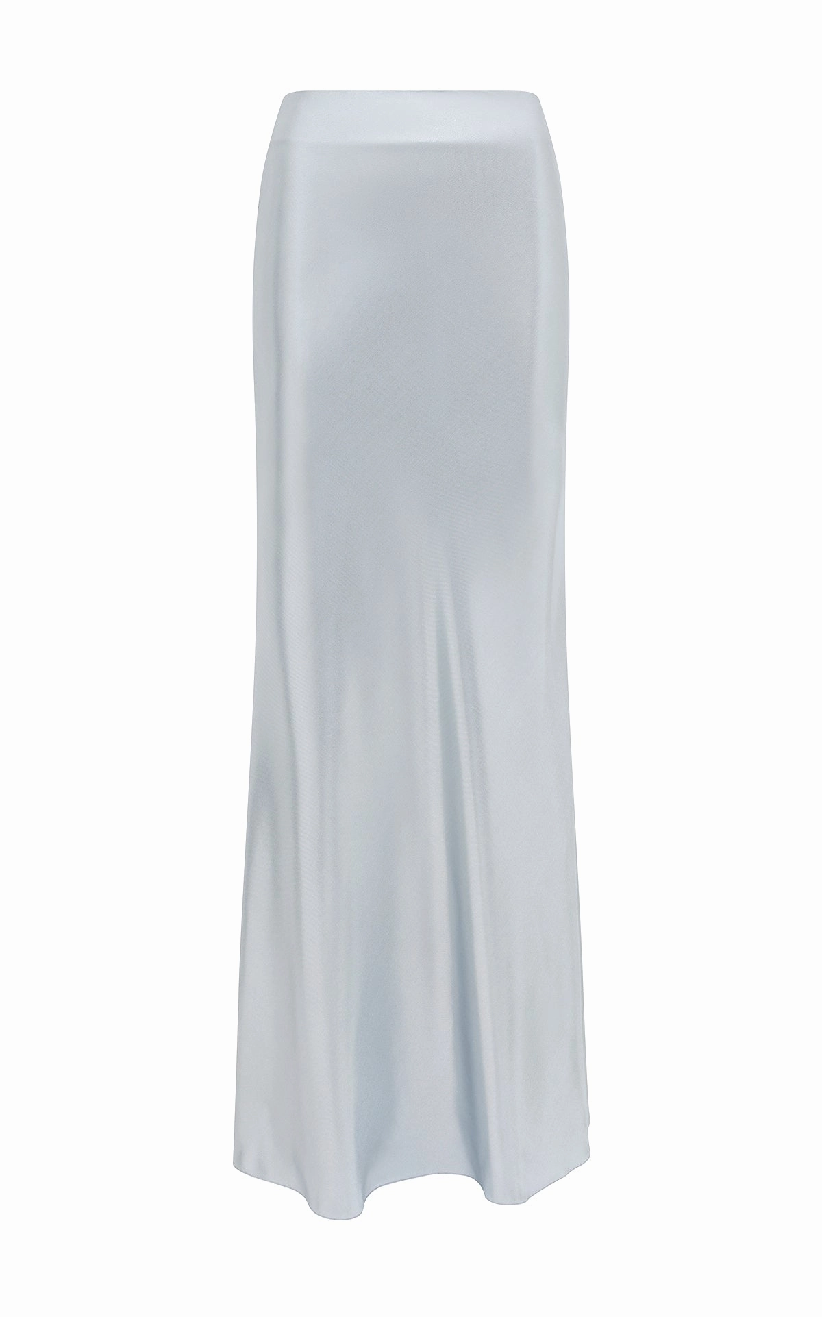 Fauna Bias Maxi Skirt in Silver Metallic Silk Twill Outfit Details