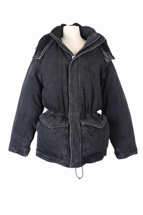 Oversized Denim Puffer Jacket Sport Inspired Style Odor control