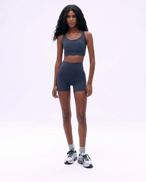 Double Layered Panels Cozy Comfort Fit Ultimate Ultra Crop Shorts - Midnight Blue