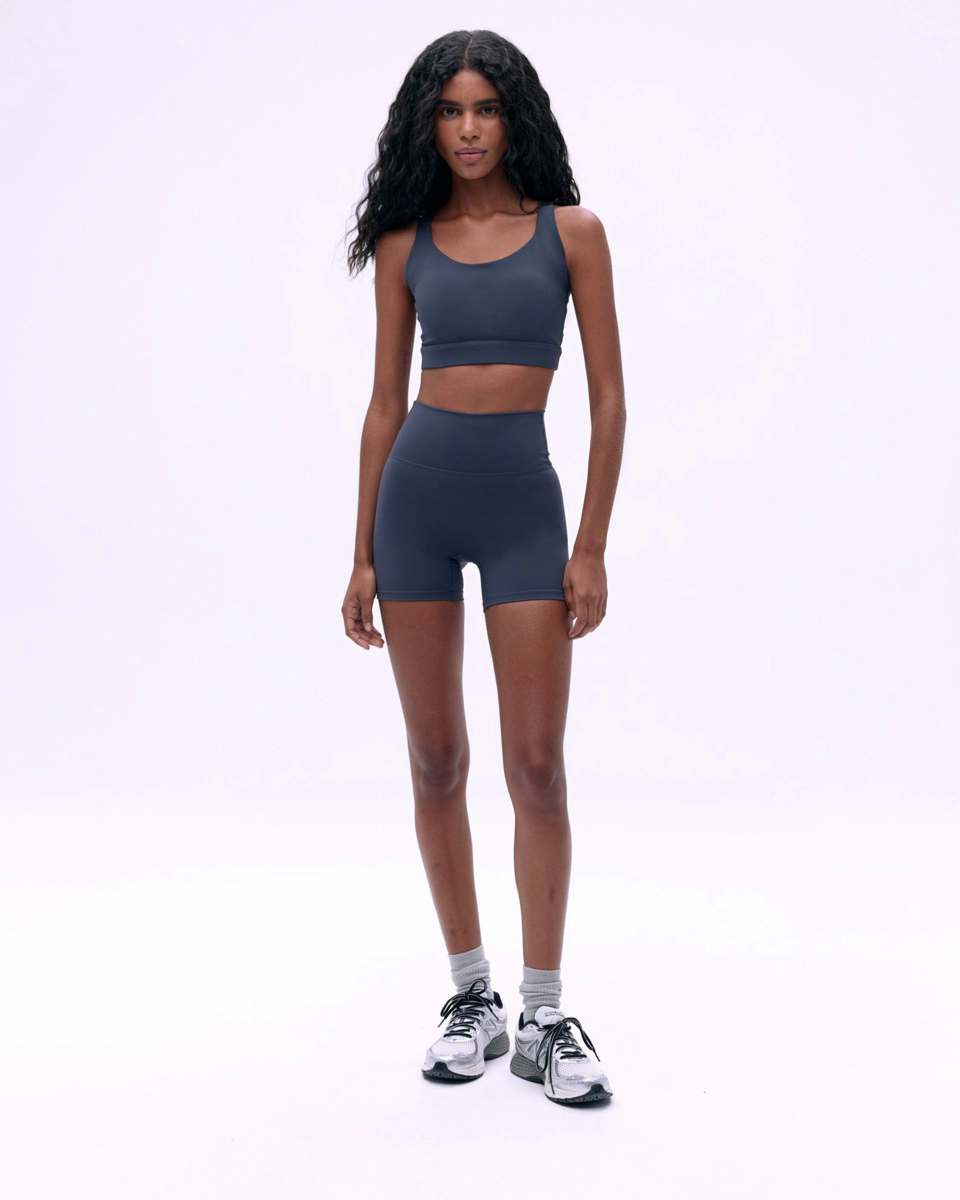 Double Layered Panels Cozy Comfort Fit Ultimate Ultra Crop Shorts - Midnight Blue