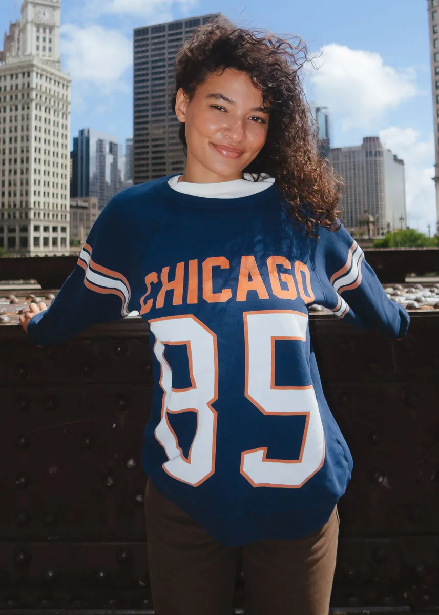 Sleek Knit Chicago 85 Classic Crew Sweatshirt - Navy