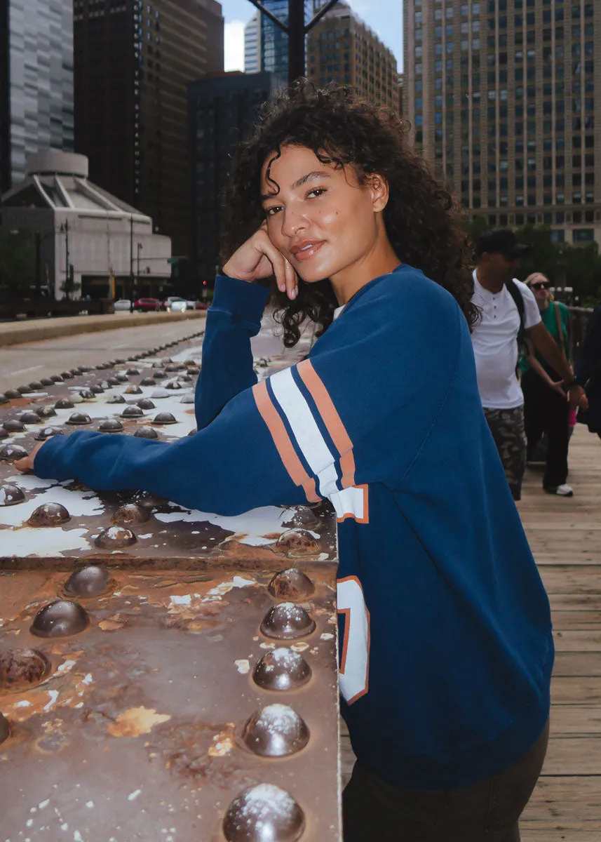 Chicago 85 Classic Crew Sweatshirt - Navy Ribbed cuff