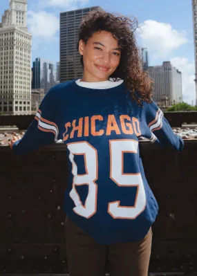 Sleek Knit Chicago 85 Classic Crew Sweatshirt - Navy