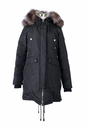 Flexible Knit Heat Keep Fur Trim Parka
