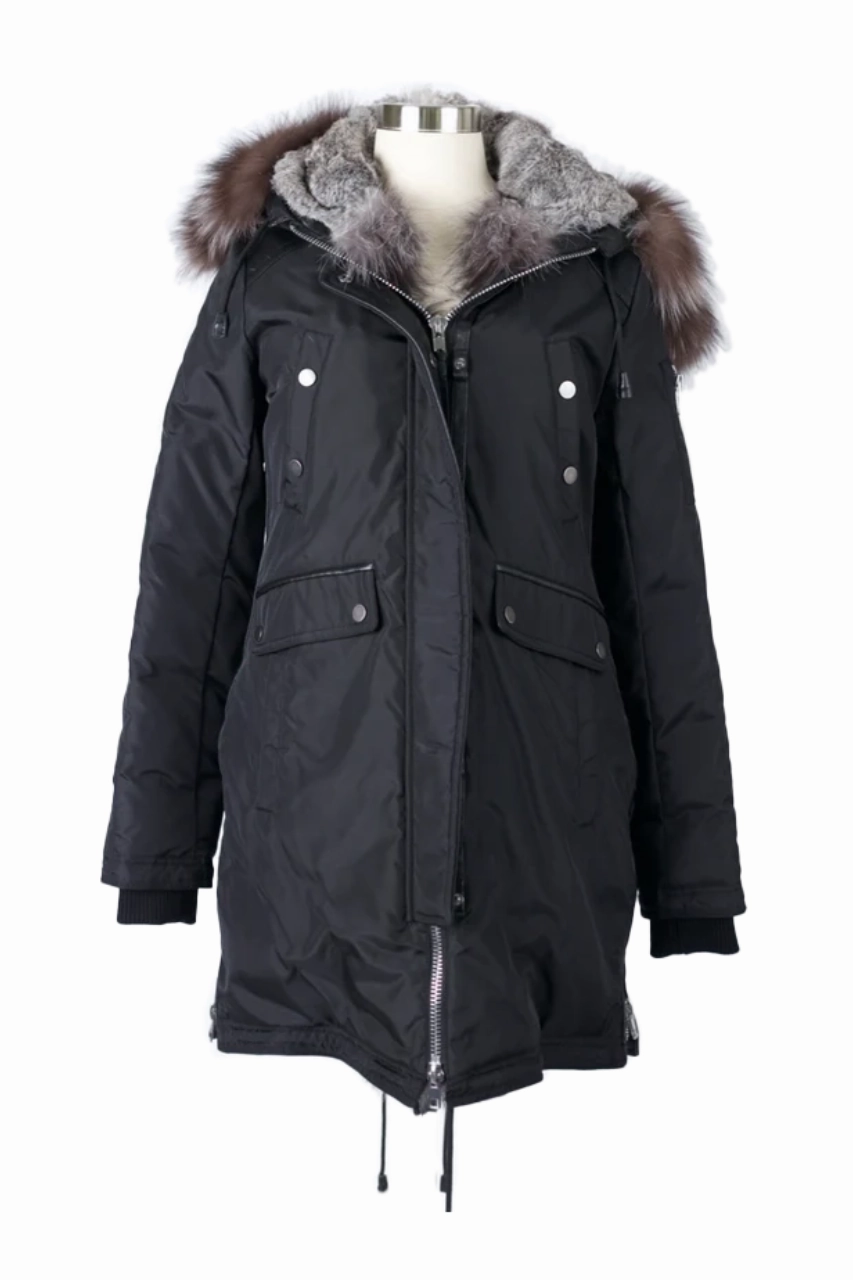 Fur Trim Parka Airflow Ventilation Fleece Lined