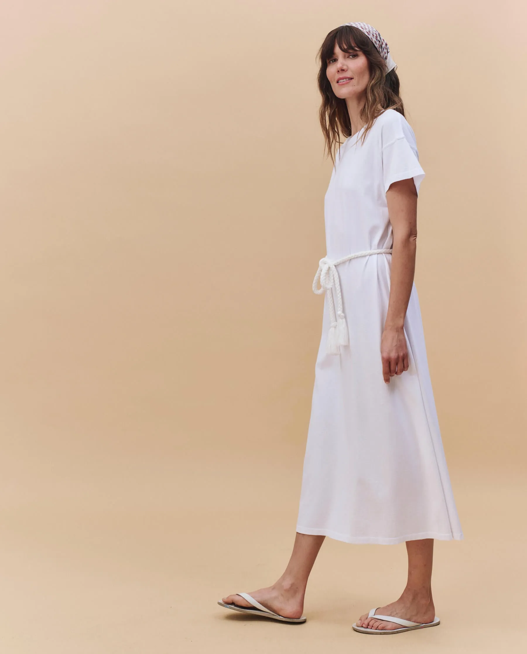 The Boxy Tee Dress. -- True White Dropped-Waist