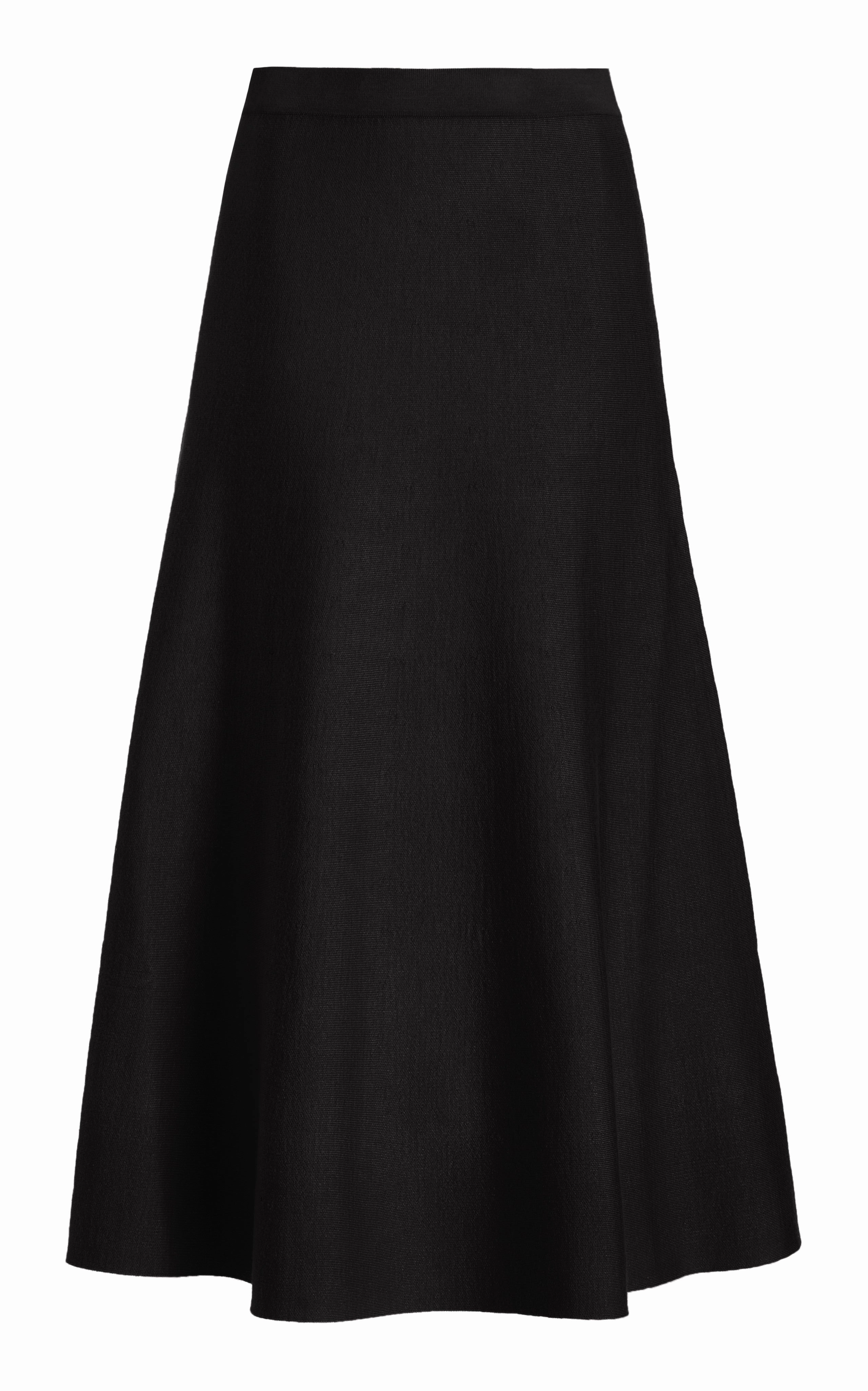 Freddie Knit Midi Skirt in Black Merino Wool Cashmere Organic Cotton Affordable Fashion