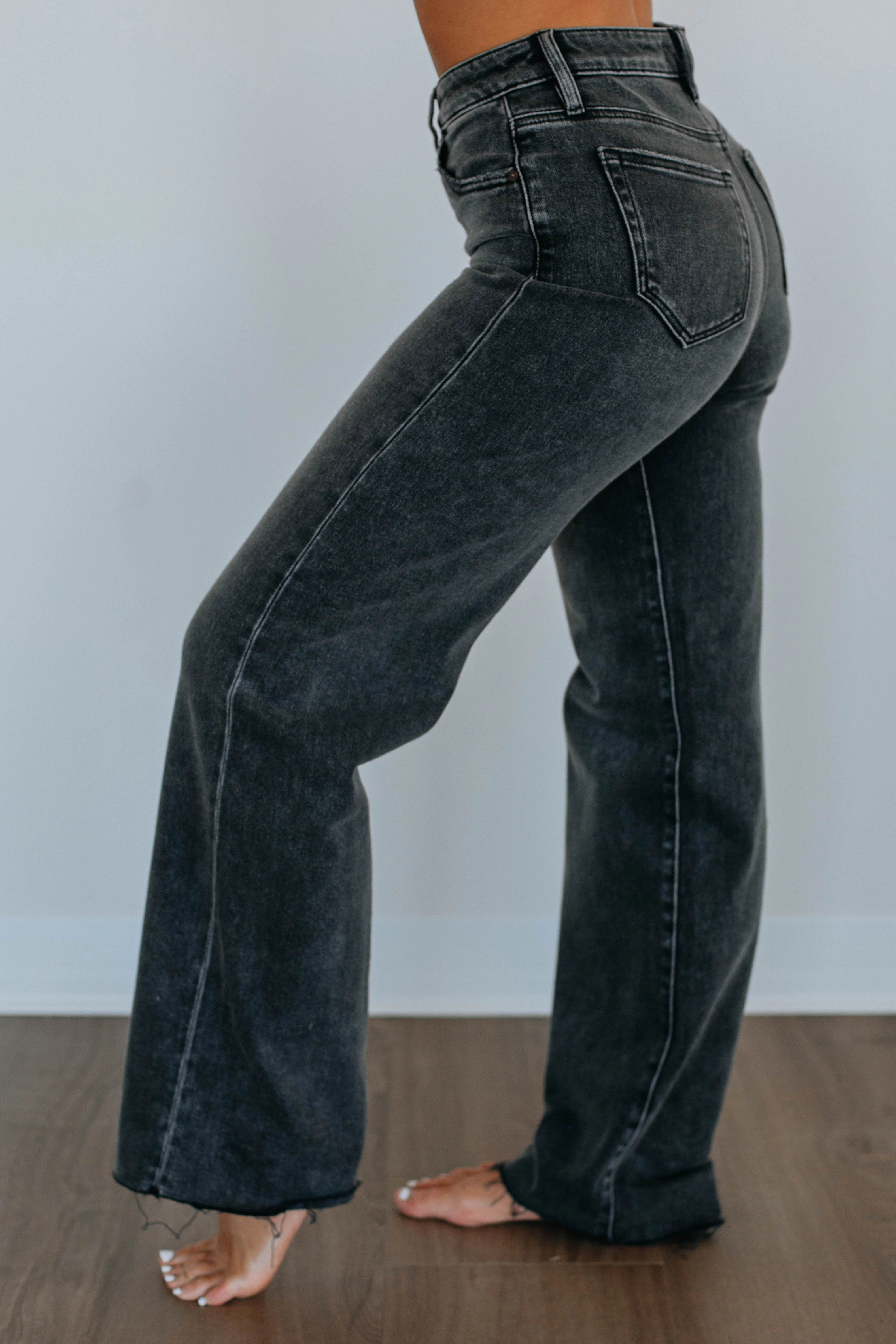 Formal Classic Wear Loose Chic Essentials Logan Hidden Jeans - Vintage Black