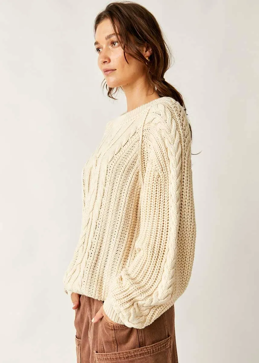 Frankie Cable Sweater - Buttercream Timeless Fashion Cozy Knit