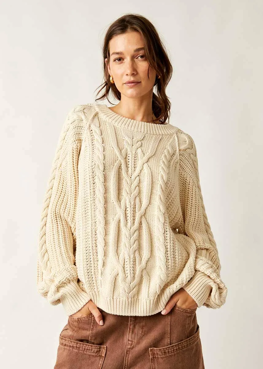 Frankie Cable Sweater - Buttercream Layered Must-Have