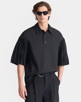 Ilian - Tech Poplin Shirt - Black Sophisticated Look Monochrome Palette